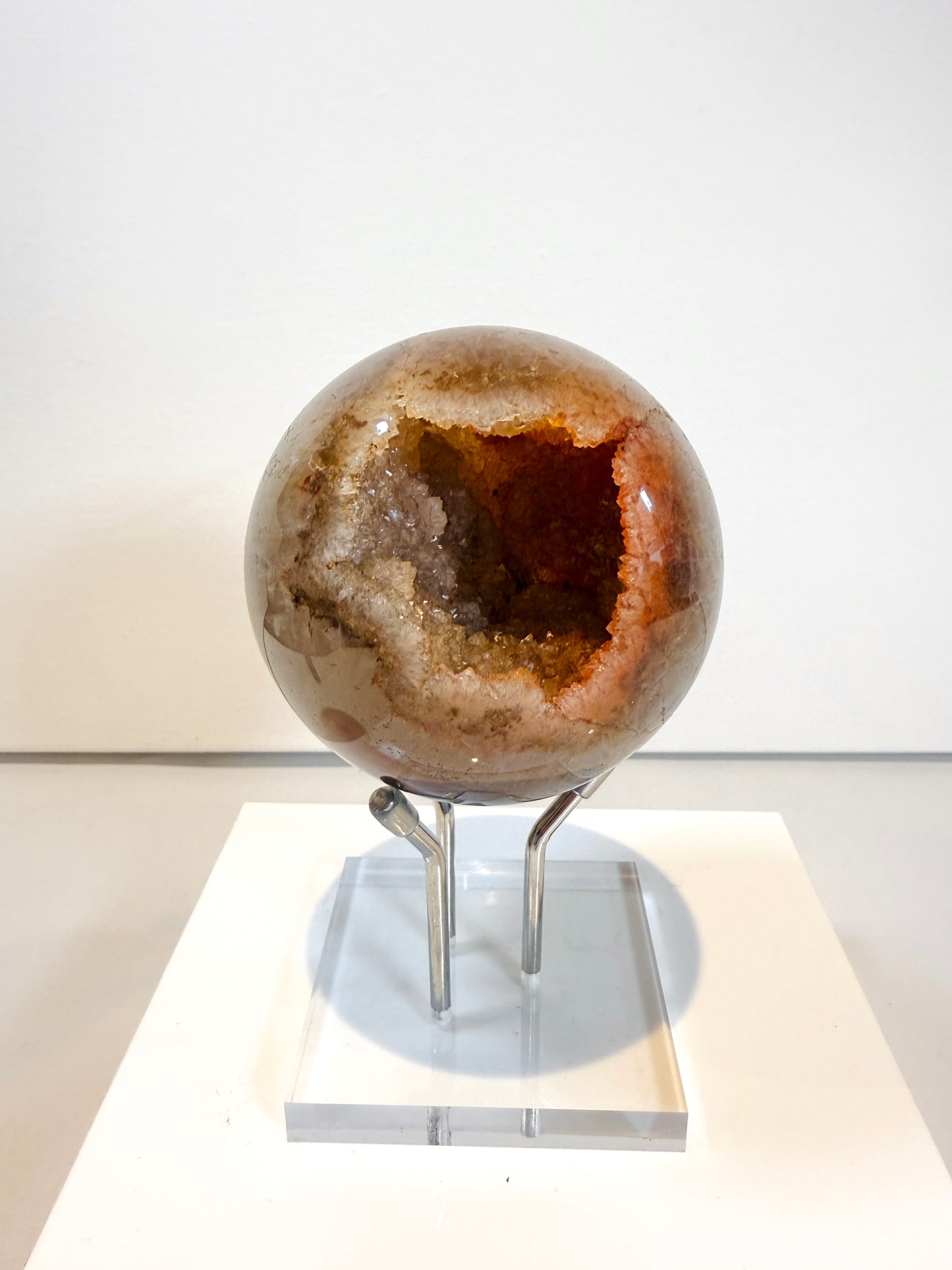 Agate geode sphere
