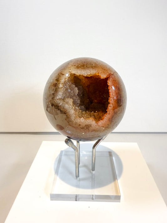 Agate geode sphere