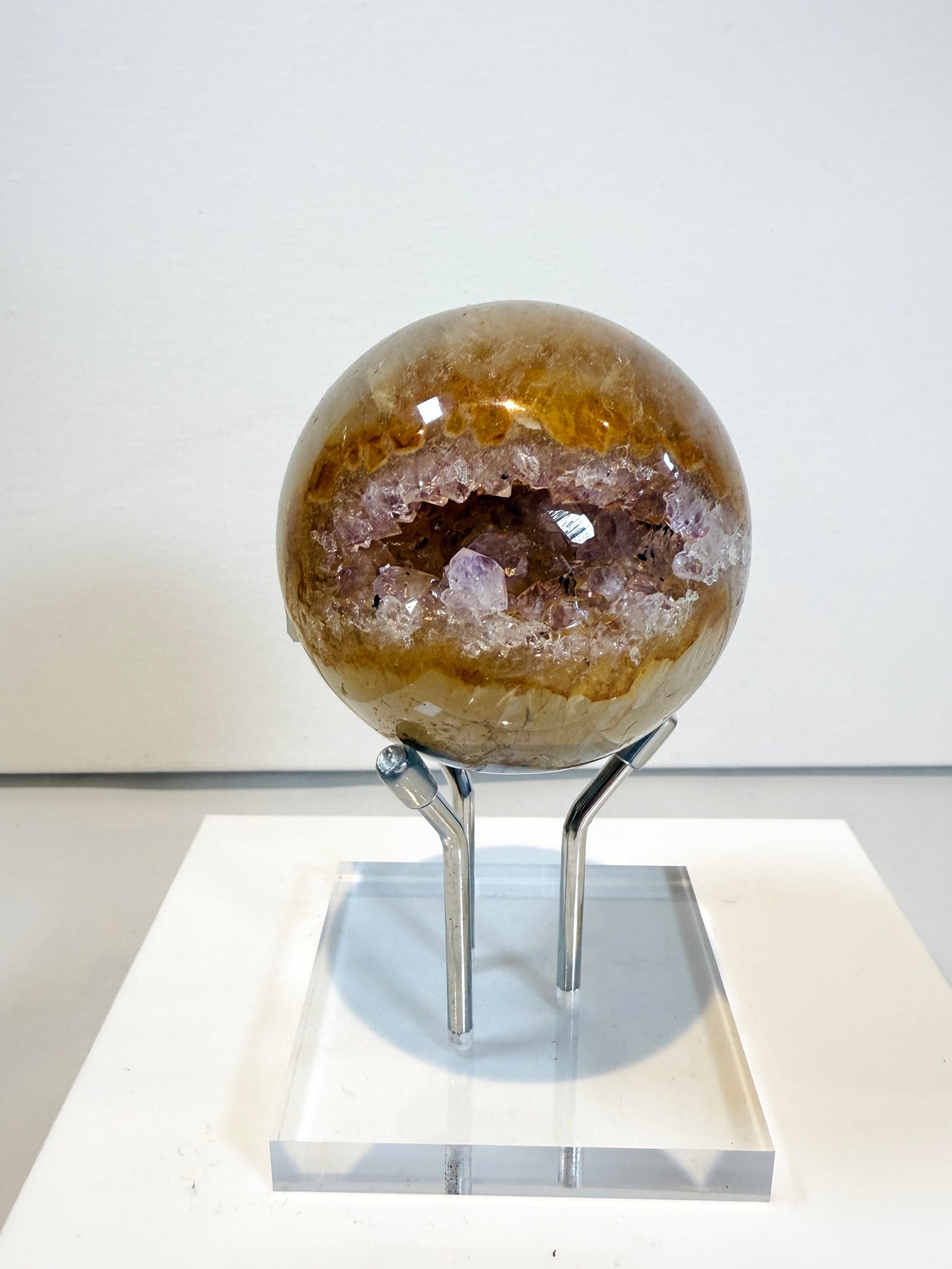 Double sided Amethyst Geode Sphere