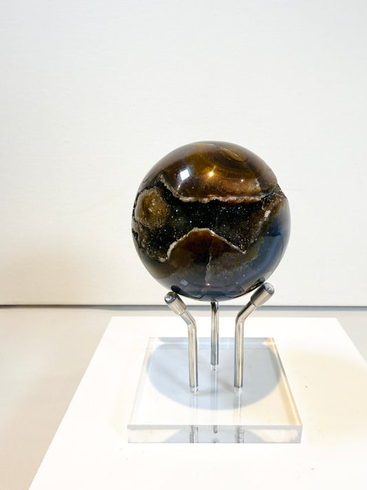 Druzy Jasper Sphere with Beautiful Banding and markings