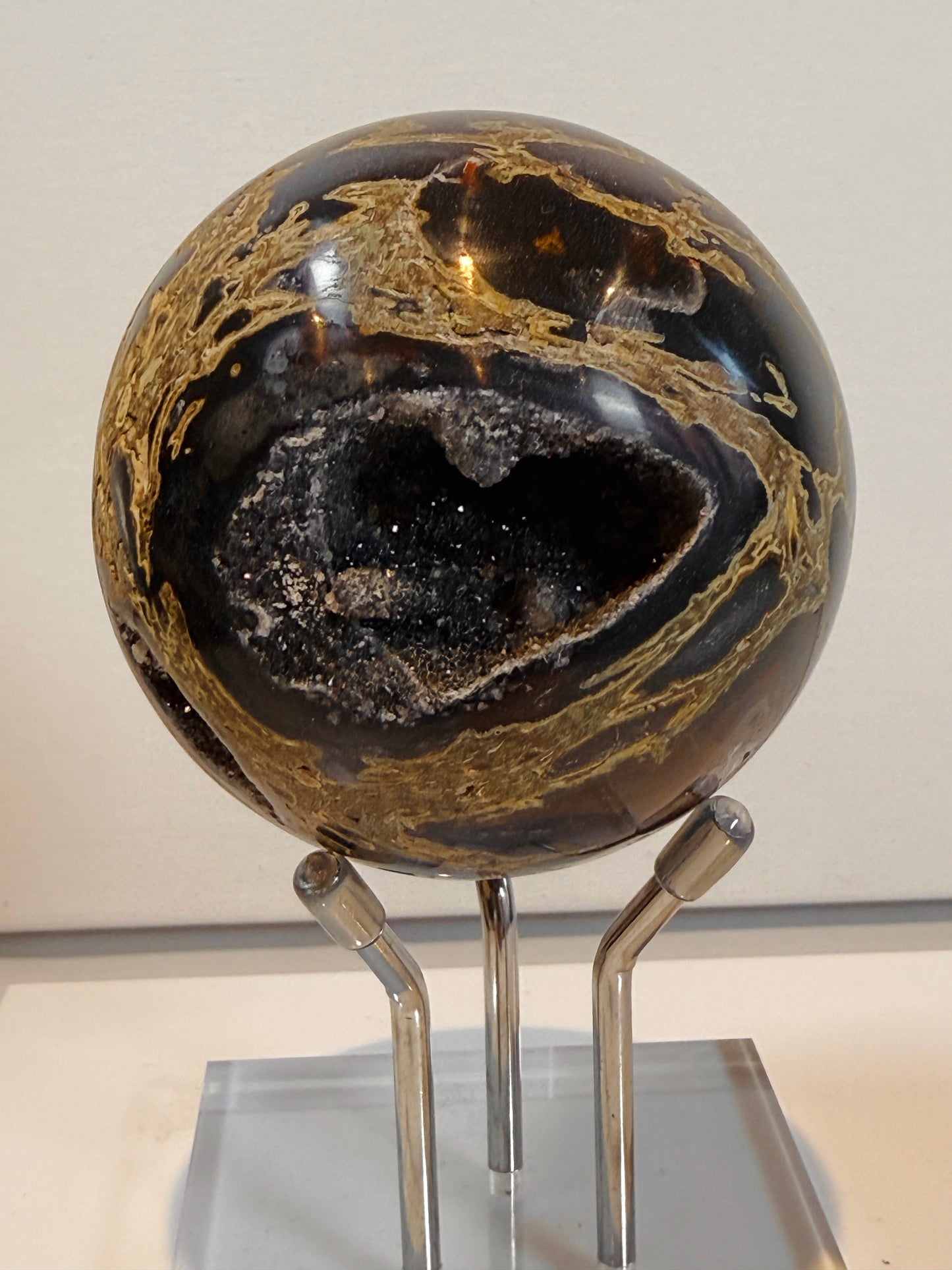 Unusual Druzy Jasper Sphere