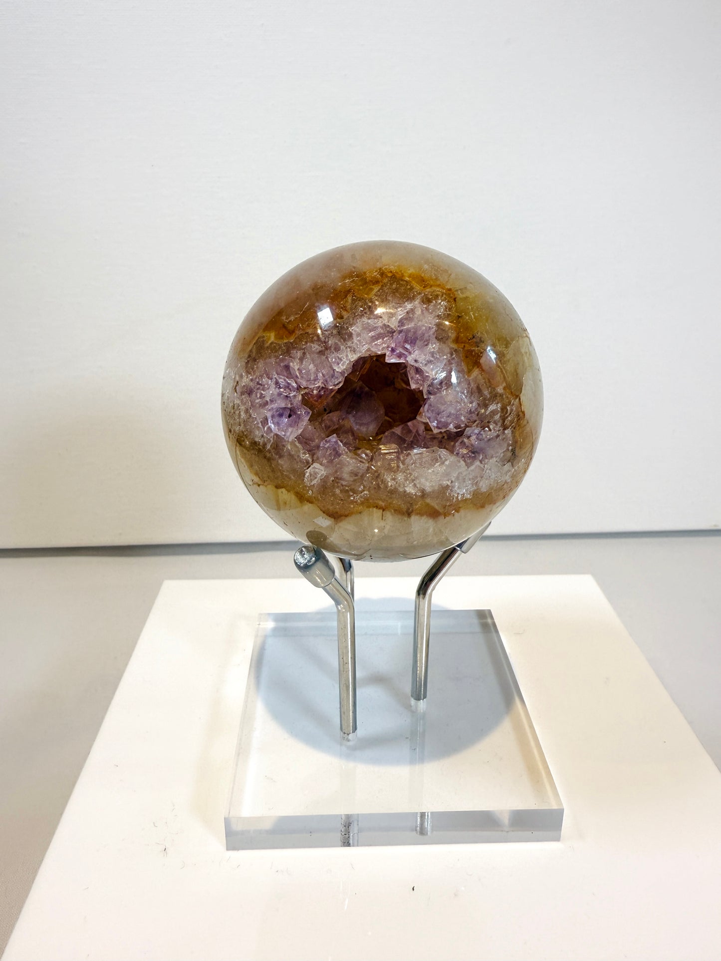 Double sided Amethyst Geode Sphere