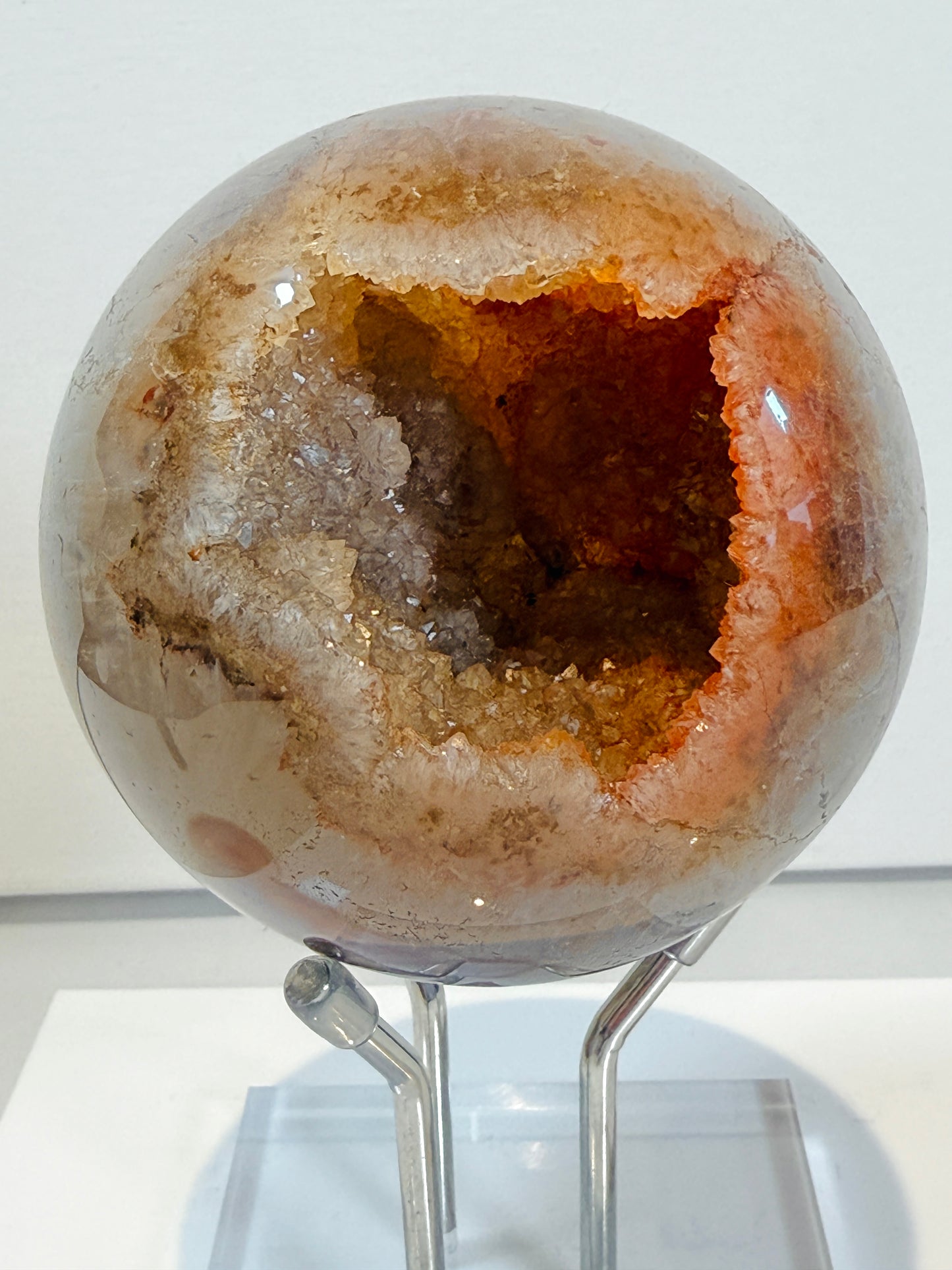 Agate geode sphere