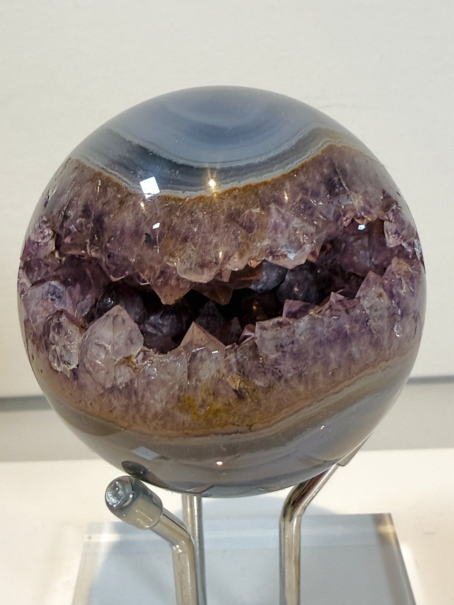 Agate and Amethyst geode sphere