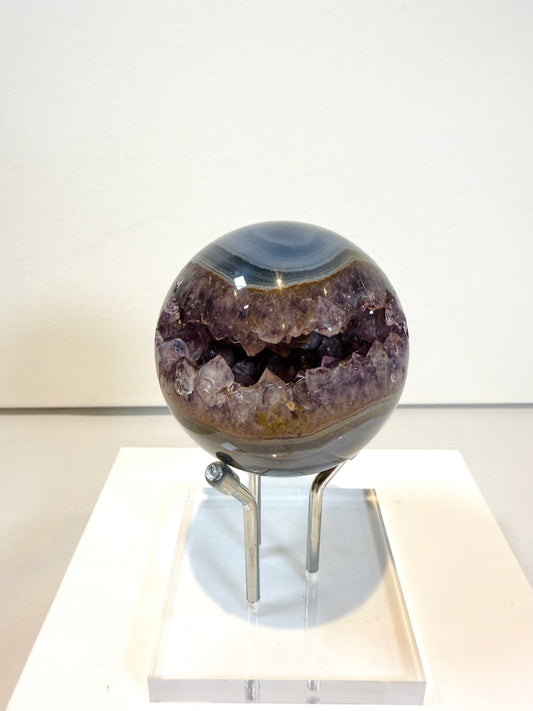 Agate and Amethyst geode sphere