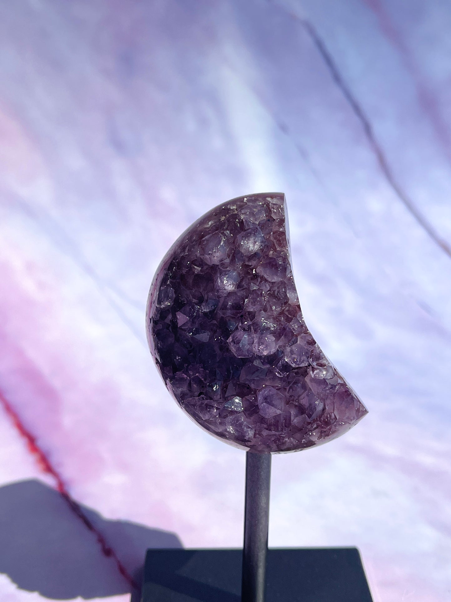 Amethyst Moon on a fixed stand