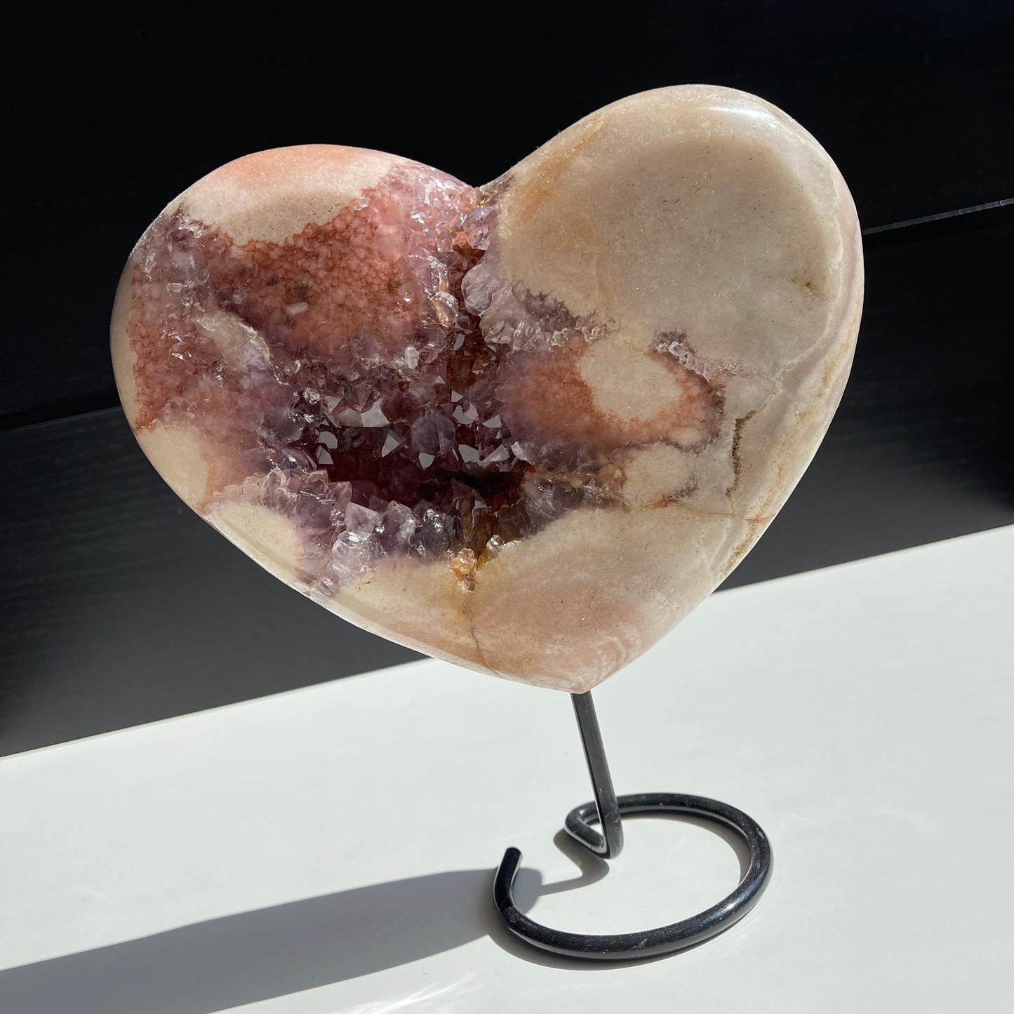 Pink Amethyst Statement Heart