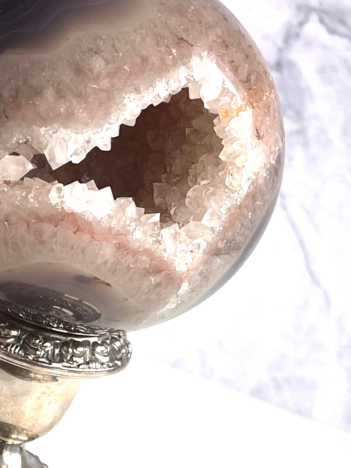 Agate Sphere with dendrites