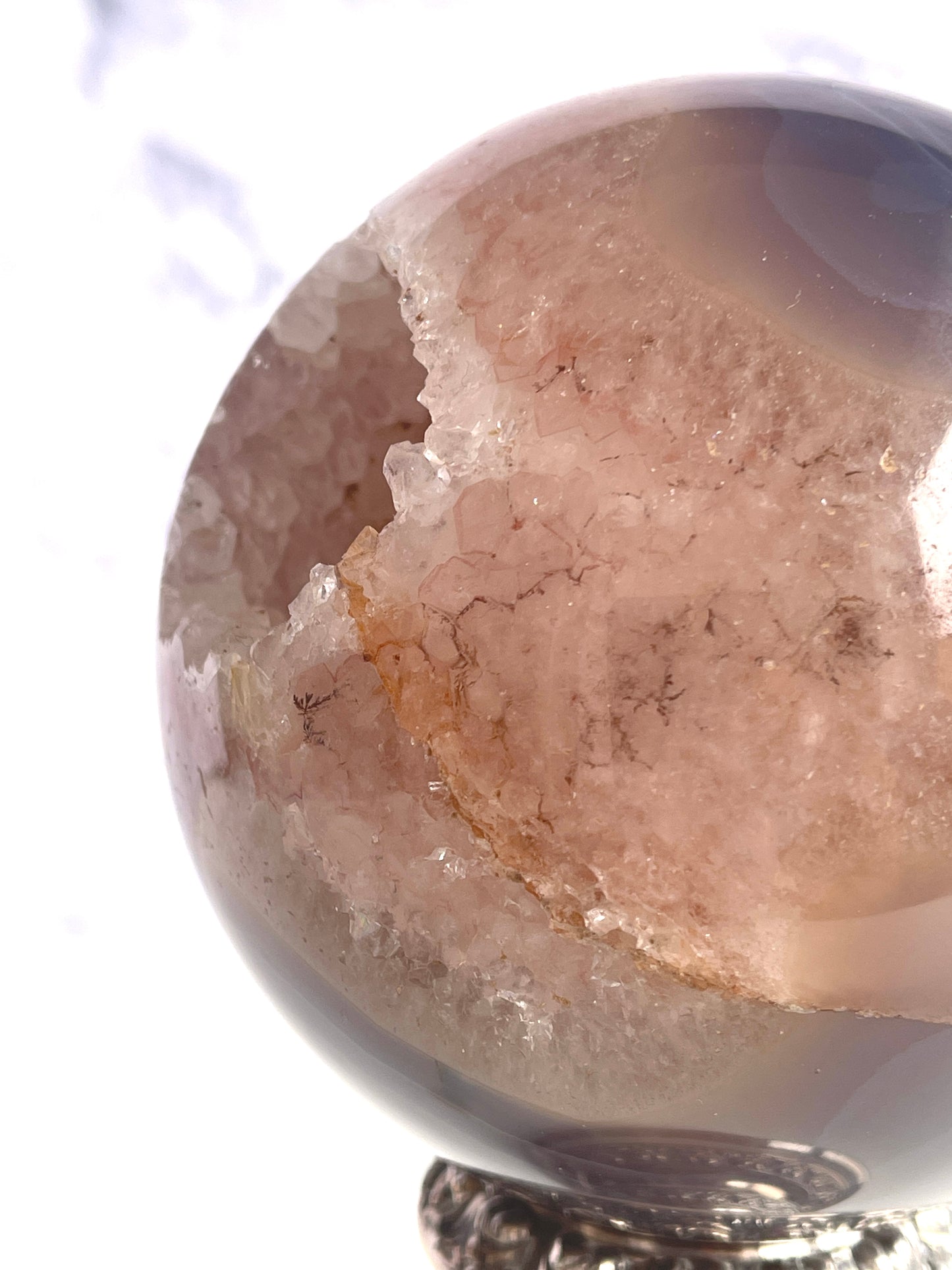 Agate Sphere with dendrites